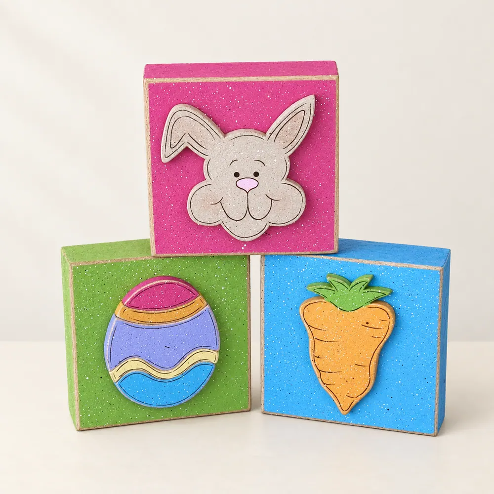 3 Easter Themed Block Set — handmade wooden decor, photo 1
