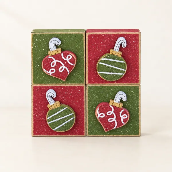4 Block Ornament Set