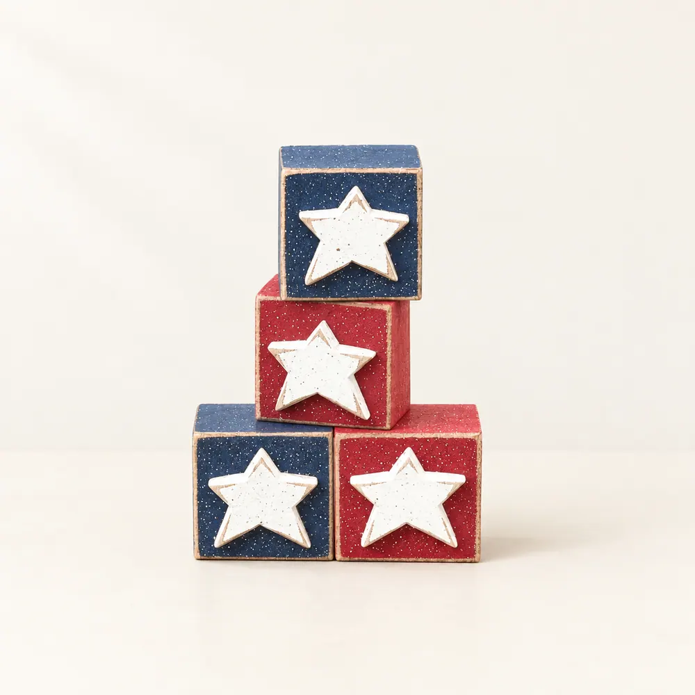 4 Star Blocks — handmade wooden decor, photo 1