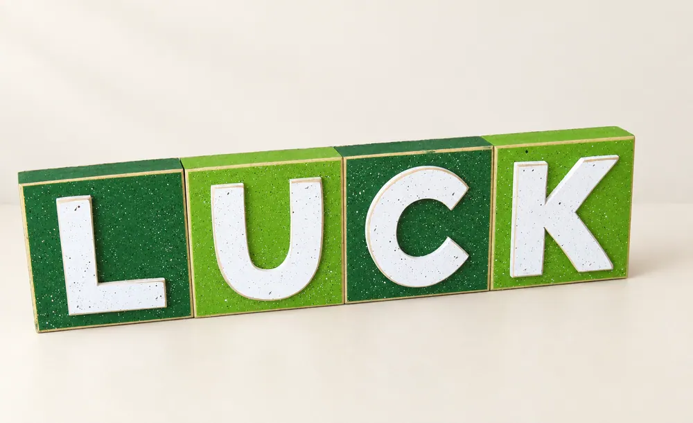 5"x5" Luck block Set — handmade wooden decor, photo 1