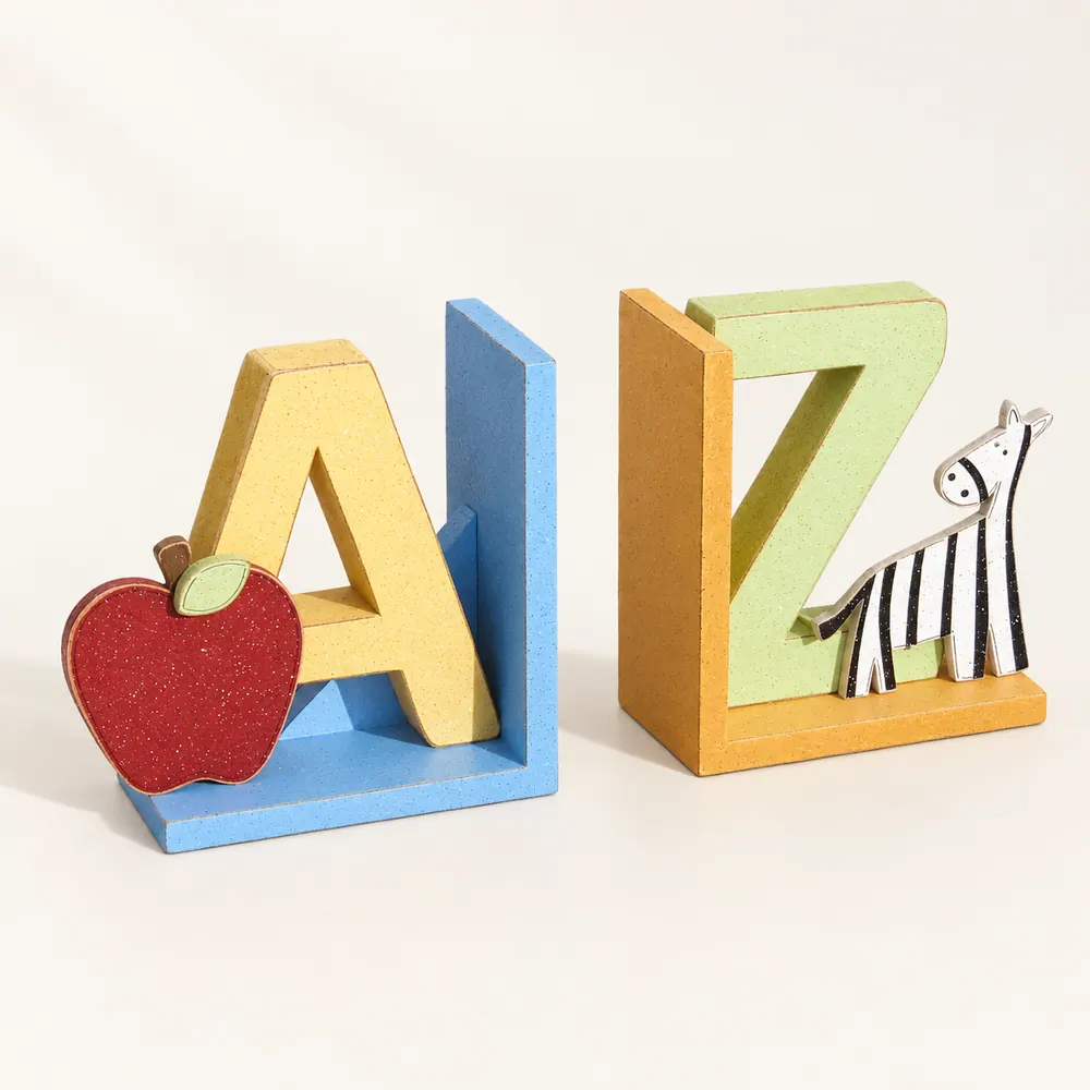 A to Z bookends – Style 3 — handmade wooden decor, photo 1