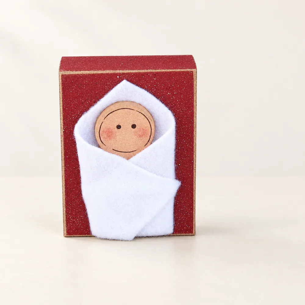 Baby Jesus Block — handmade wooden decor, photo 1