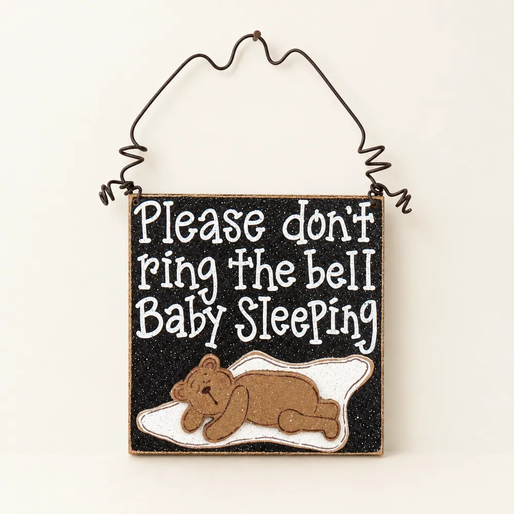 Baby Sleeping Sign - Bear Nursery Decor, Handmade USA — handmade wooden decor, photo 1