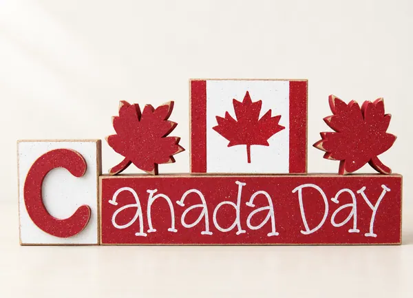 Canada Day Blocks, Maple Leaf Decor, Handmade in USA