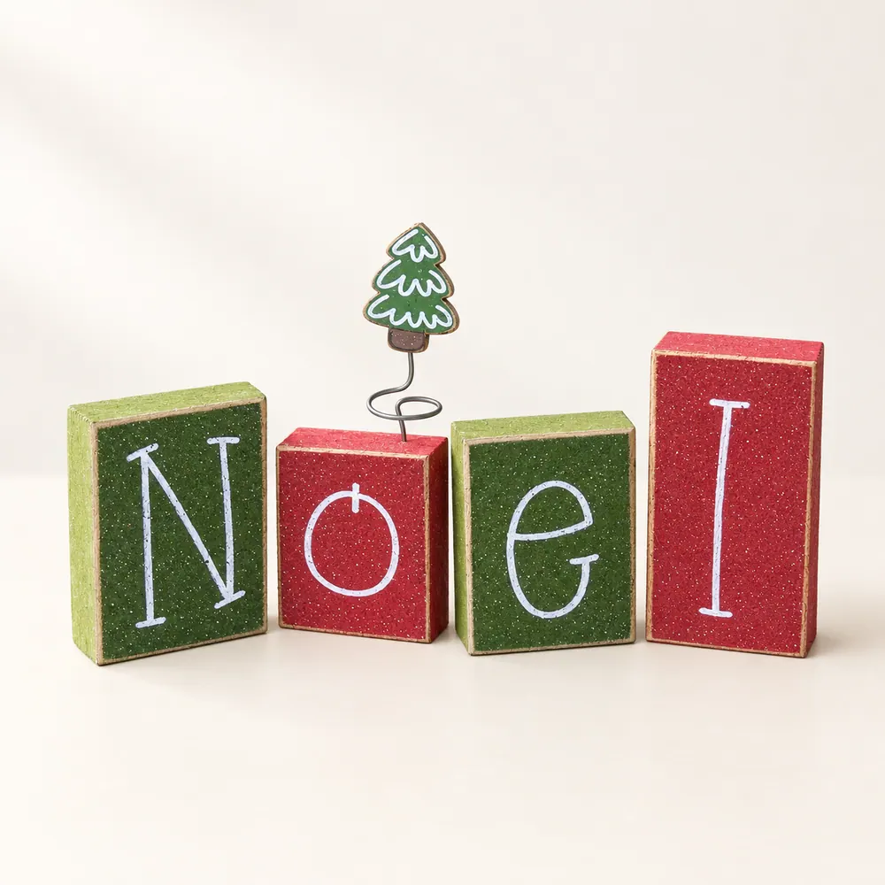 Christmas NOEL Blocks — handmade wooden decor, photo 1