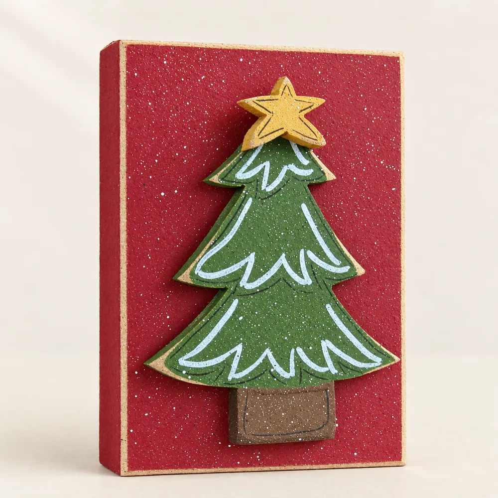 Christmas Tree Block — handmade wooden decor, photo 1