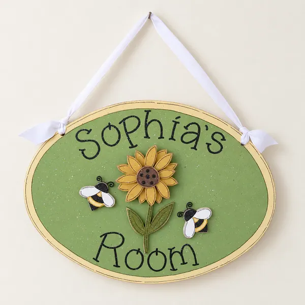 Custom Hand-Painted Oval Sign, Children's Room Decor