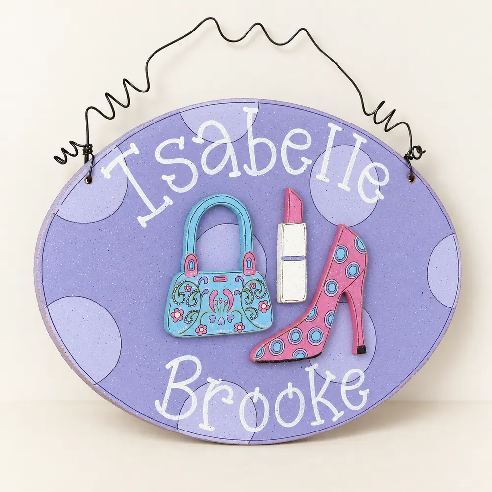 Custom Name Sign, Hand Painted Oval Decor, Children's Room — handmade wooden decor, photo 1