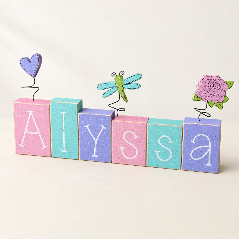 Custom Personalized Name or Word Blocks – Style 4 — handmade wooden decor, photo 1