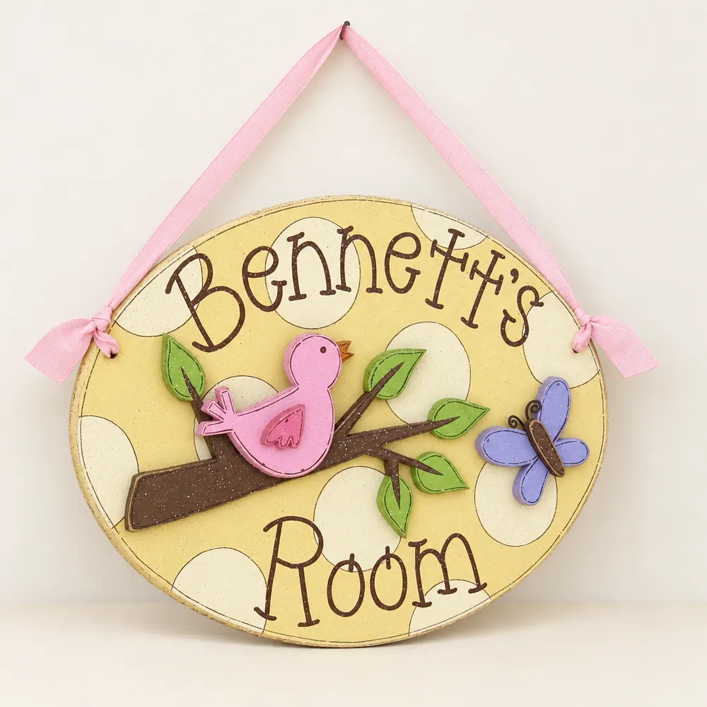 Custom Personalized Name or Word Oval Sign – Style 1 — handmade wooden decor, photo 1