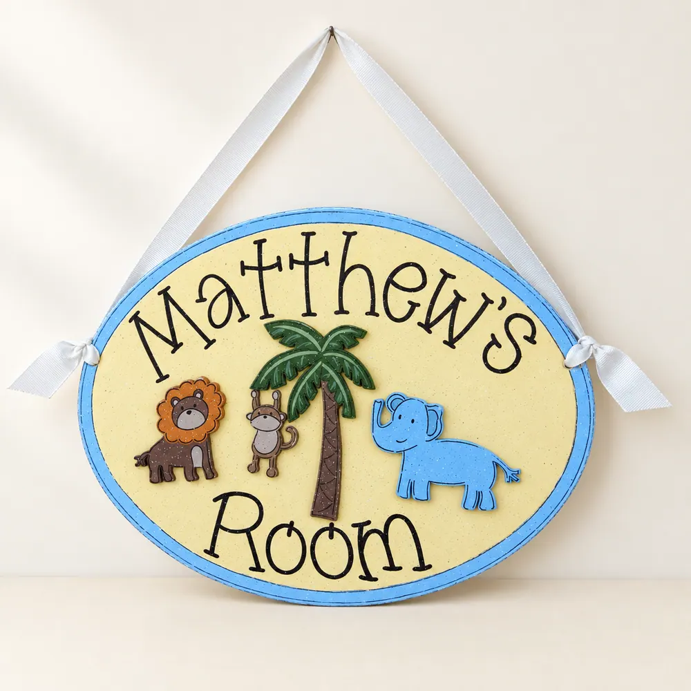Custom Personalized Name or Word Oval Sign – Style 14 — handmade wooden decor, photo 1