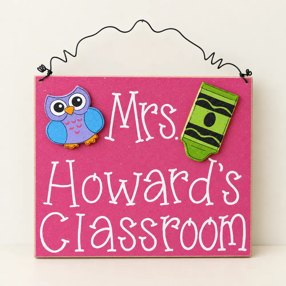 Custom Teacher Personalized Name or Word Sign – Style 10 — handmade wooden decor, photo 1