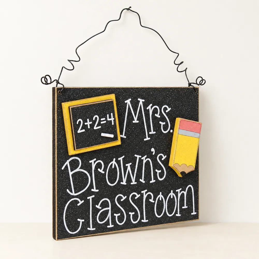Custom Teacher Personalized Name or Word Sign – Style 4 — handmade wooden decor, photo 1