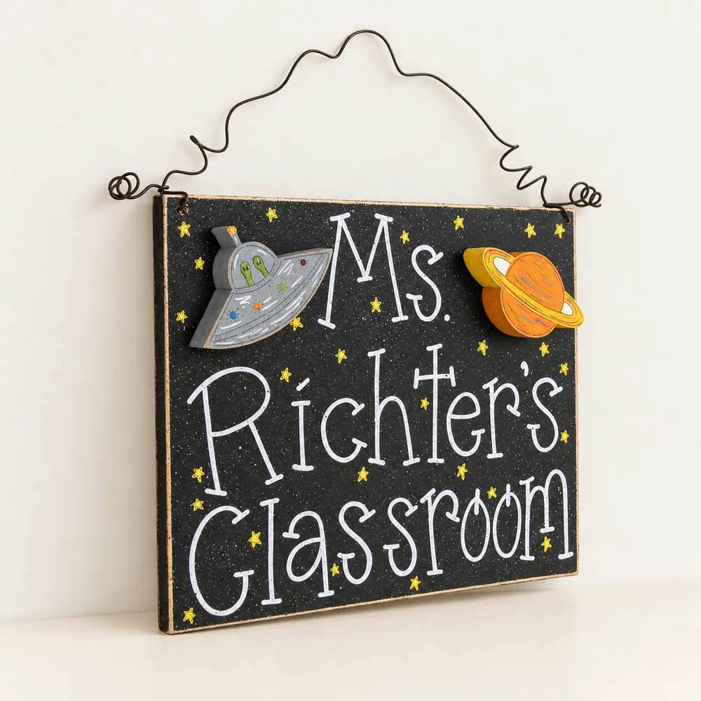Custom Teacher Personalized Name or Word Sign – Style 5 — handmade wooden decor, photo 1