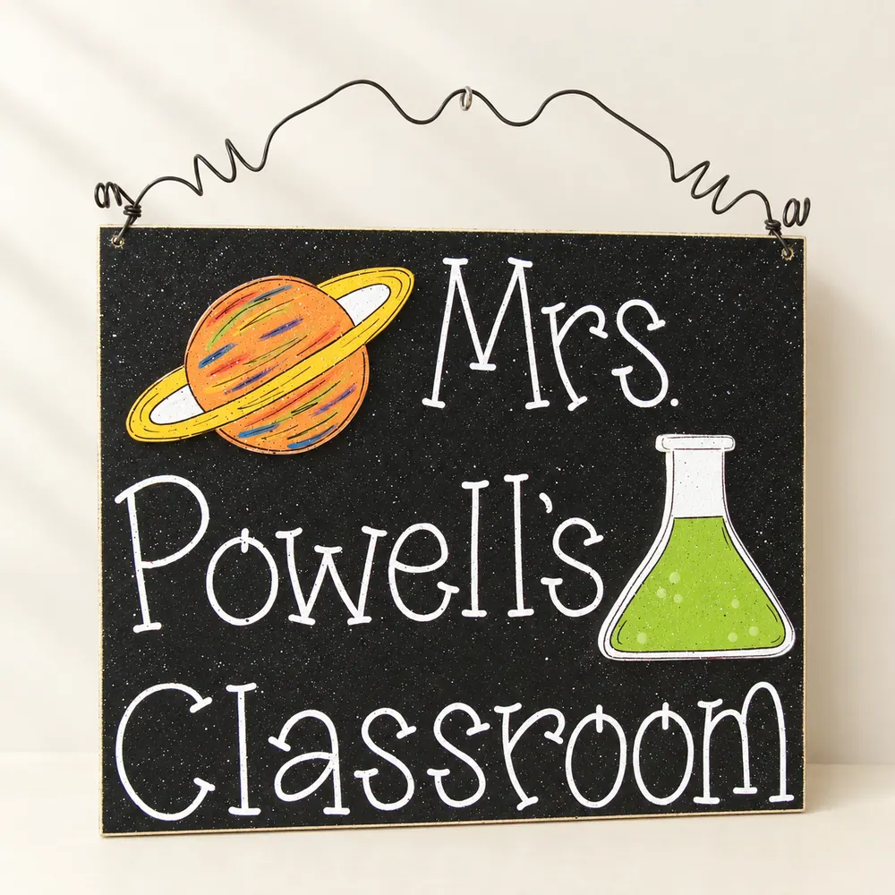 Custom Teacher Personalized Name or Word Sign – Style 7 — handmade wooden decor, photo 1