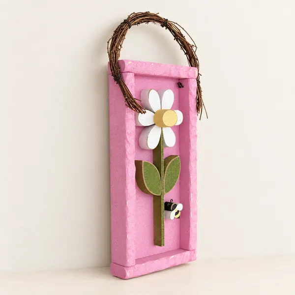 Daisy Frame With Stem (Pink with White Flower)