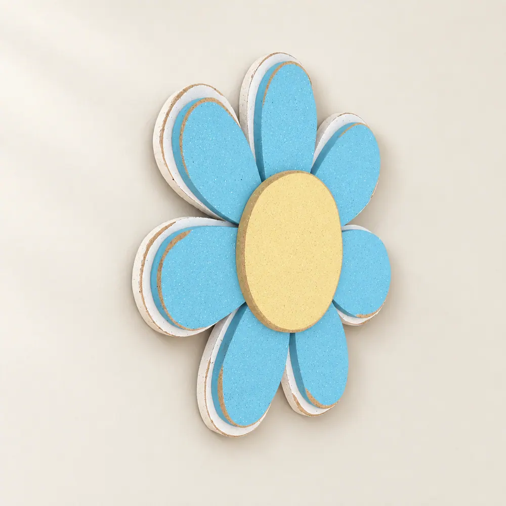 Daisy Light Turquoise Layered — handmade wooden decor, photo 1