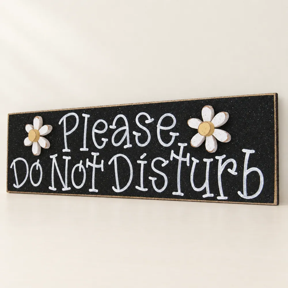 Daisy Please Do Not Disturb Sign – Handcrafted Home Office Decor — handmade wooden decor, photo 1