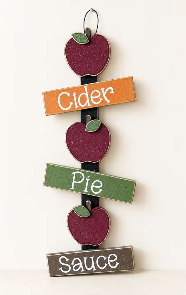 Fall/Apple Thoughts, wall, door, office, and home decor — handmade wooden decor, photo 1