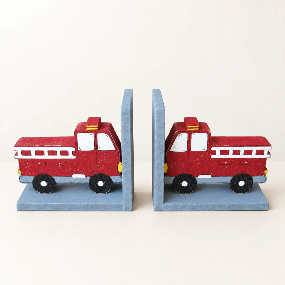 Fire Truck bookends — handmade wooden decor, photo 1