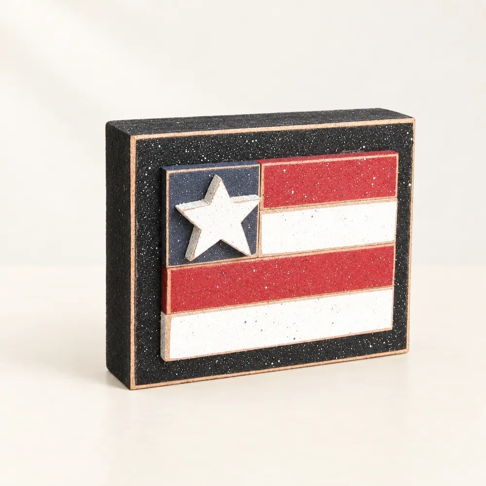 Flag Block — handmade wooden decor, photo 1