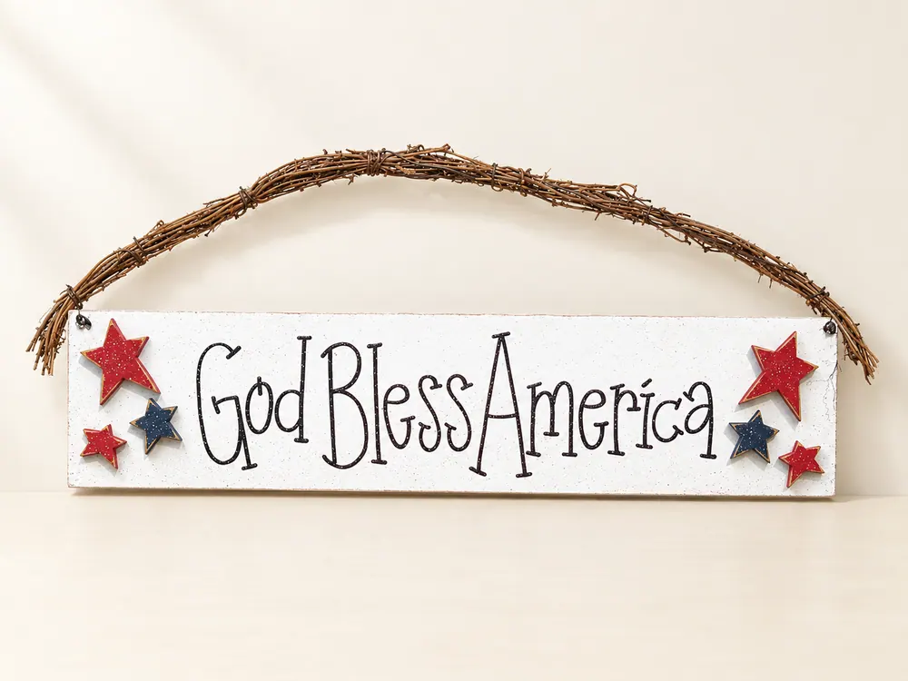 God Bless America sign — handmade wooden decor, photo 1