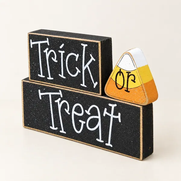 Halloween Trick or Treat Blocks, Candy Corn Decor