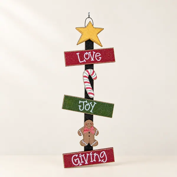 Hand Crafted Christmas Sign, Gingerbread, Candy Cane Decor