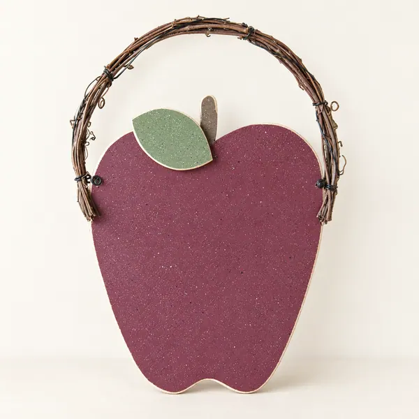 Handcrafted Apple Door Hanger, Grapevine Welcome Decor