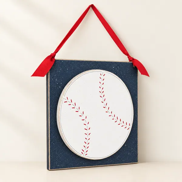 Handcrafted Baseball Wall Decor, Boy's Room, 10 inch Hanging