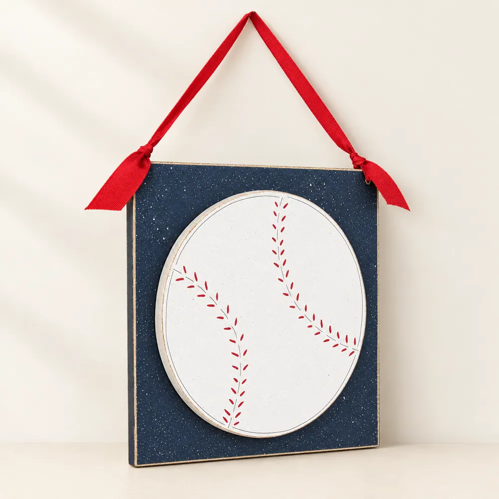 Handcrafted Baseball Wall Decor, Boy's Room, 10 inch Hanging — handmade wooden decor, photo 1
