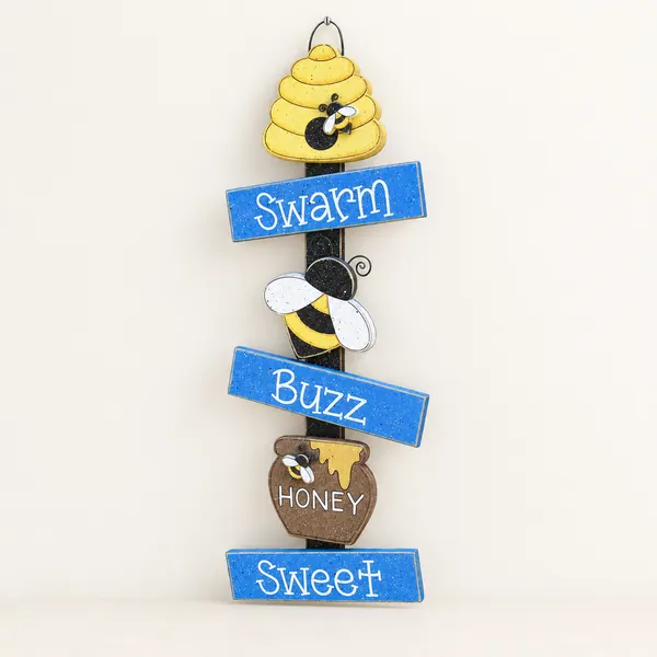 Handcrafted Bee Decor Sign, Honeycomb, Swarm, Buzz, Sweet