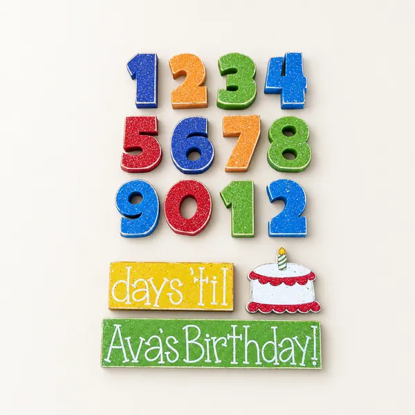 Handcrafted Birthday Countdown Blocks, Colorful Table Decor