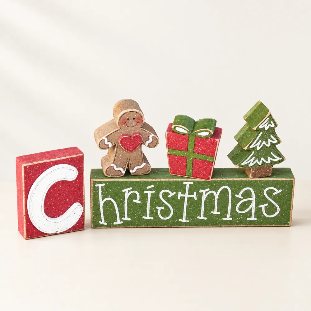 Handcrafted Christmas Blocks, Holiday Home Decor — handmade wooden decor, photo 1