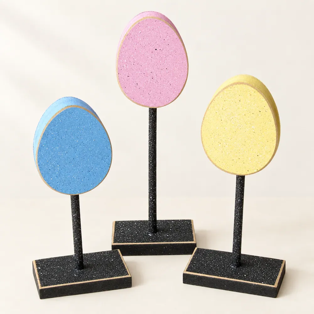 Handcrafted Easter Egg Decor, Spring Shelf Display, Set of 3 — handmade wooden decor, photo 1