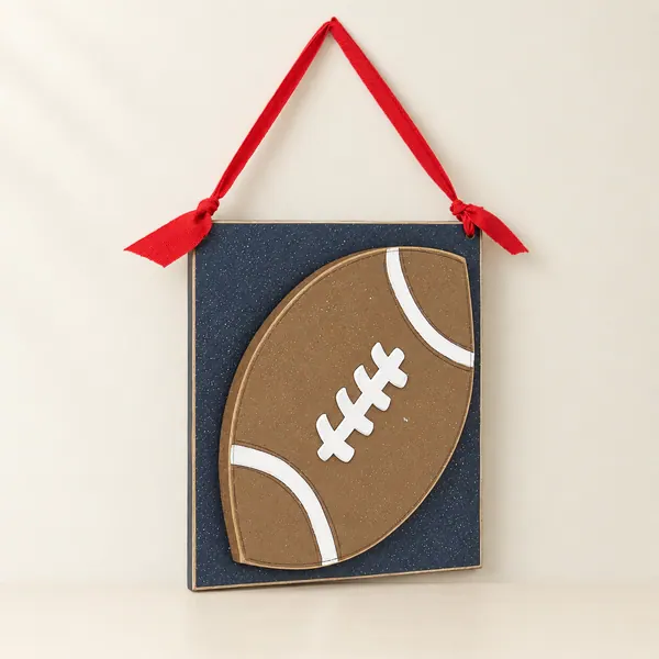 Handcrafted Football Wall Decor, Boy's Room Art, 10 inch