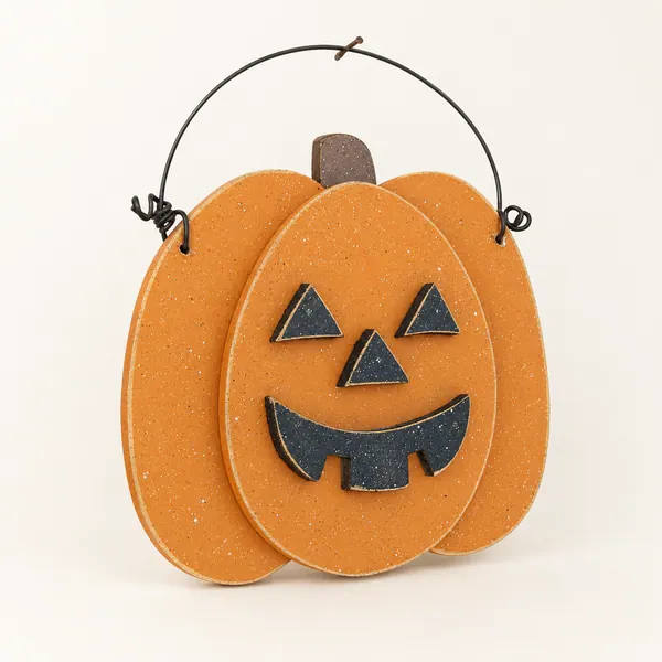 Handcrafted Halloween Jack O Lantern, Fall Wall Decor