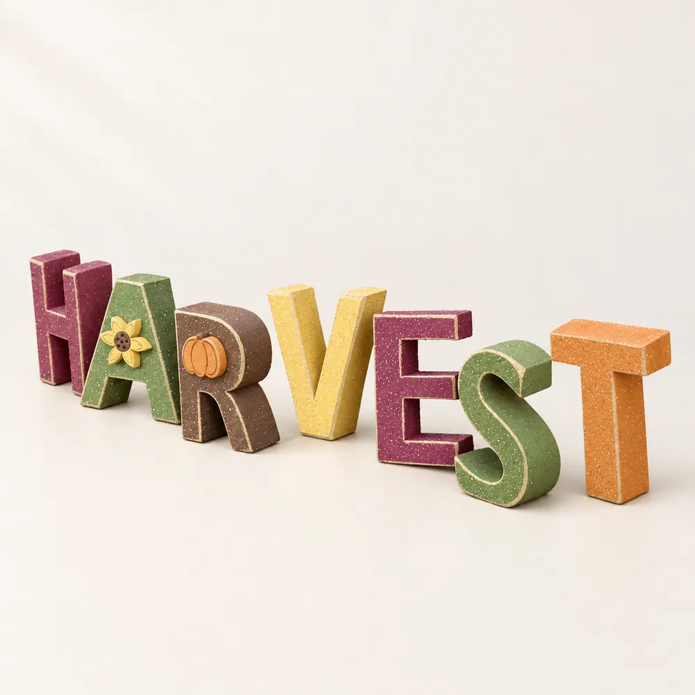 Handcrafted Harvest Wooden Blocks, Fall Decor — handmade wooden decor, photo 1