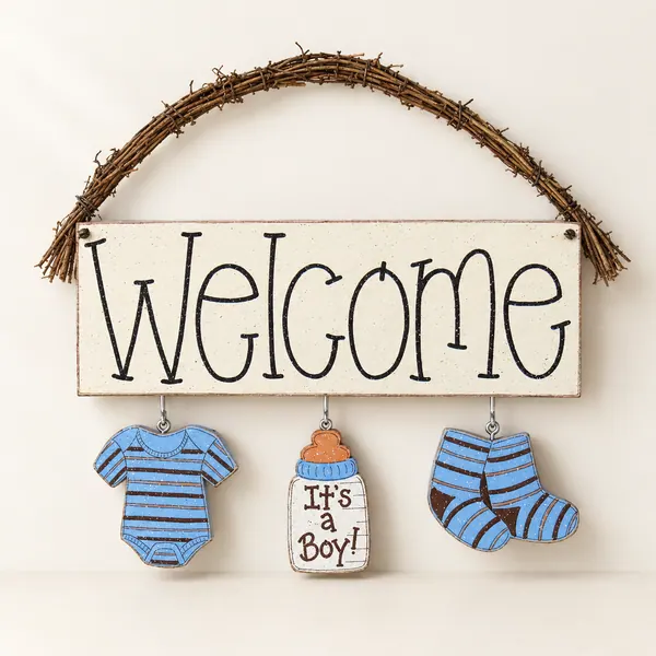 Handcrafted "It's a Boy" Welcome Sign, Baby Shower Decor