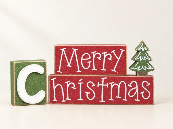 Handcrafted Merry Christmas Blocks, Holiday Home Decor