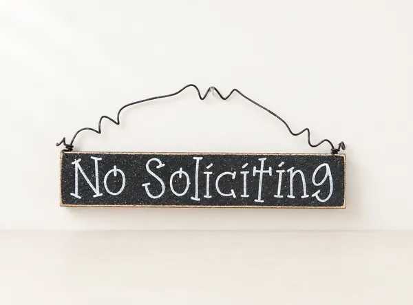 Handcrafted No Soliciting Sign – Black Hanging Sign – Style 2