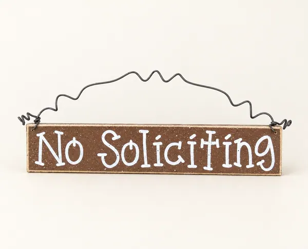 Handcrafted No Soliciting Sign - Brown Hanging Home/Office Decor