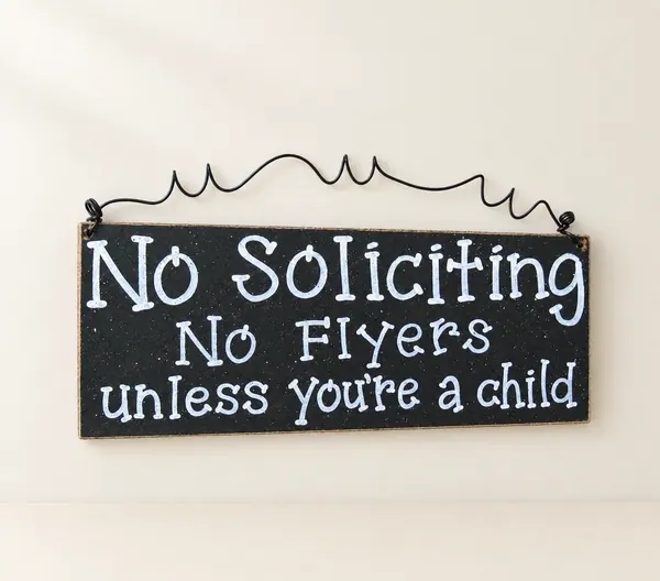 Handcrafted No Soliciting Sign – Home & Office Decor