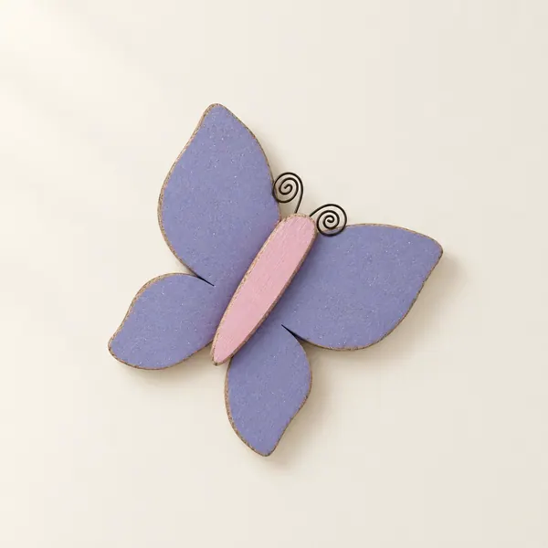 Handcrafted Purple and Pink Butterfly Wall Decor, 7 inch