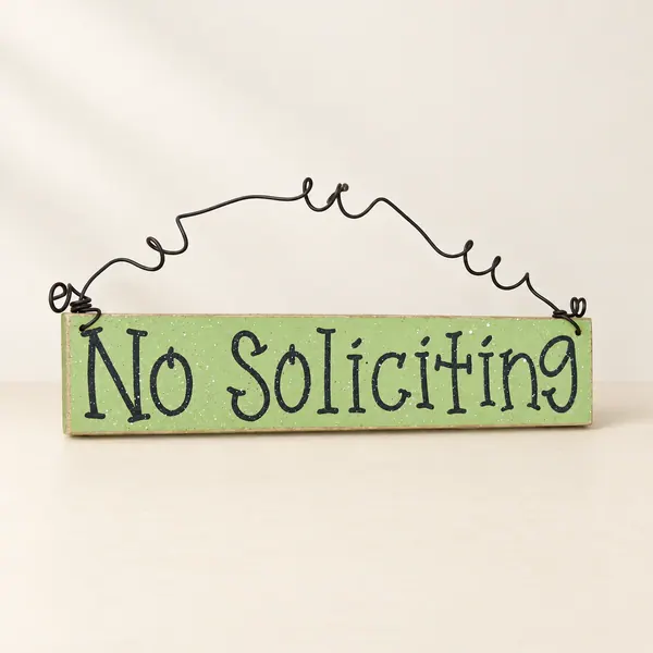 Handcrafted Sage Green No Soliciting Sign - USA Made