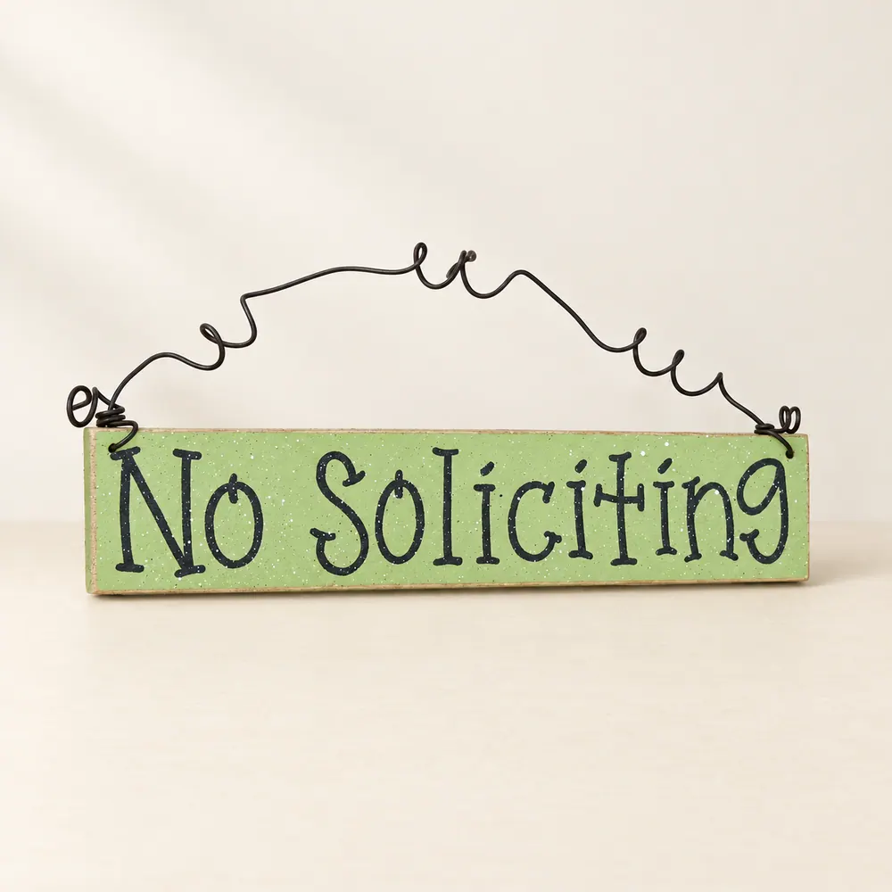 Handcrafted Sage Green No Soliciting Sign - USA Made — handmade wooden decor, photo 1