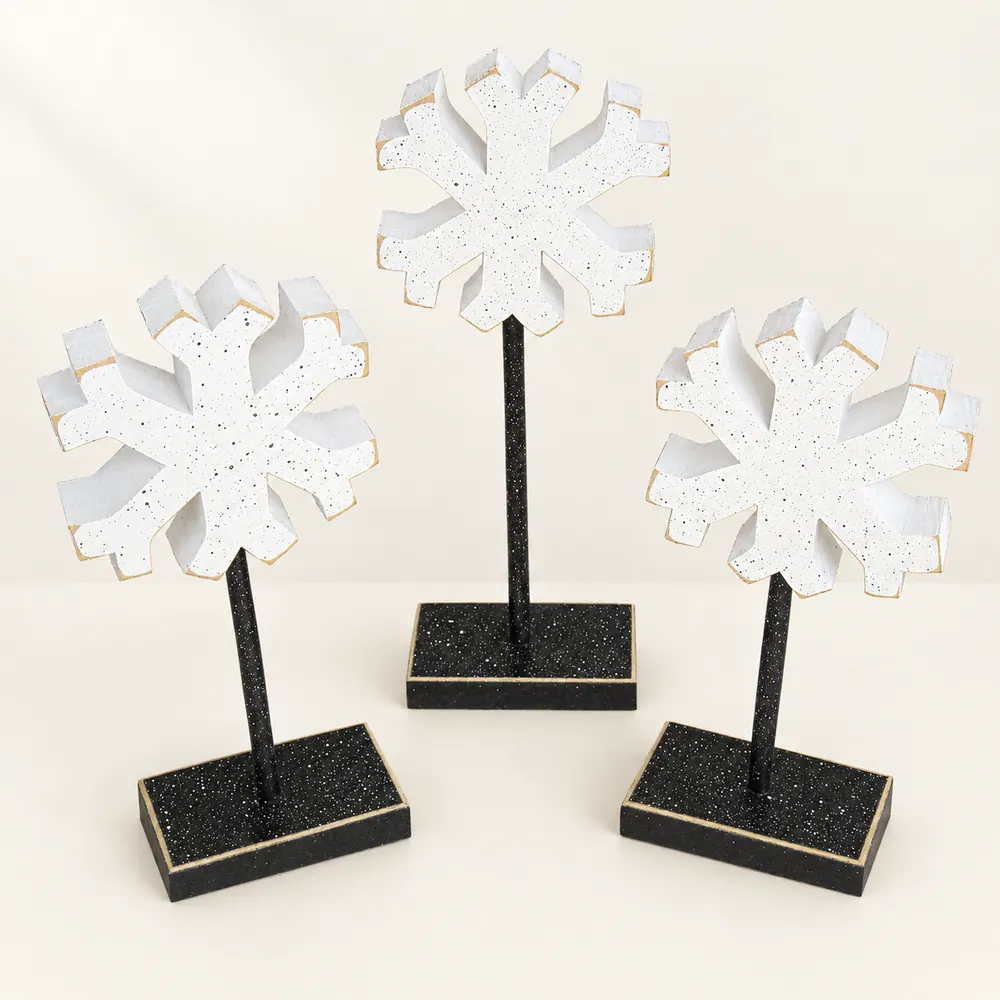 Handcrafted Snowflake Block Set, Winter Home Decor — handmade wooden decor, photo 1