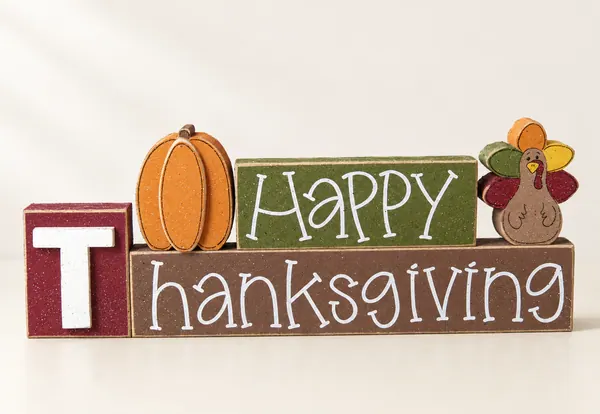 Handcrafted Thanksgiving Blocks, Pumpkin and Turkey Decor
