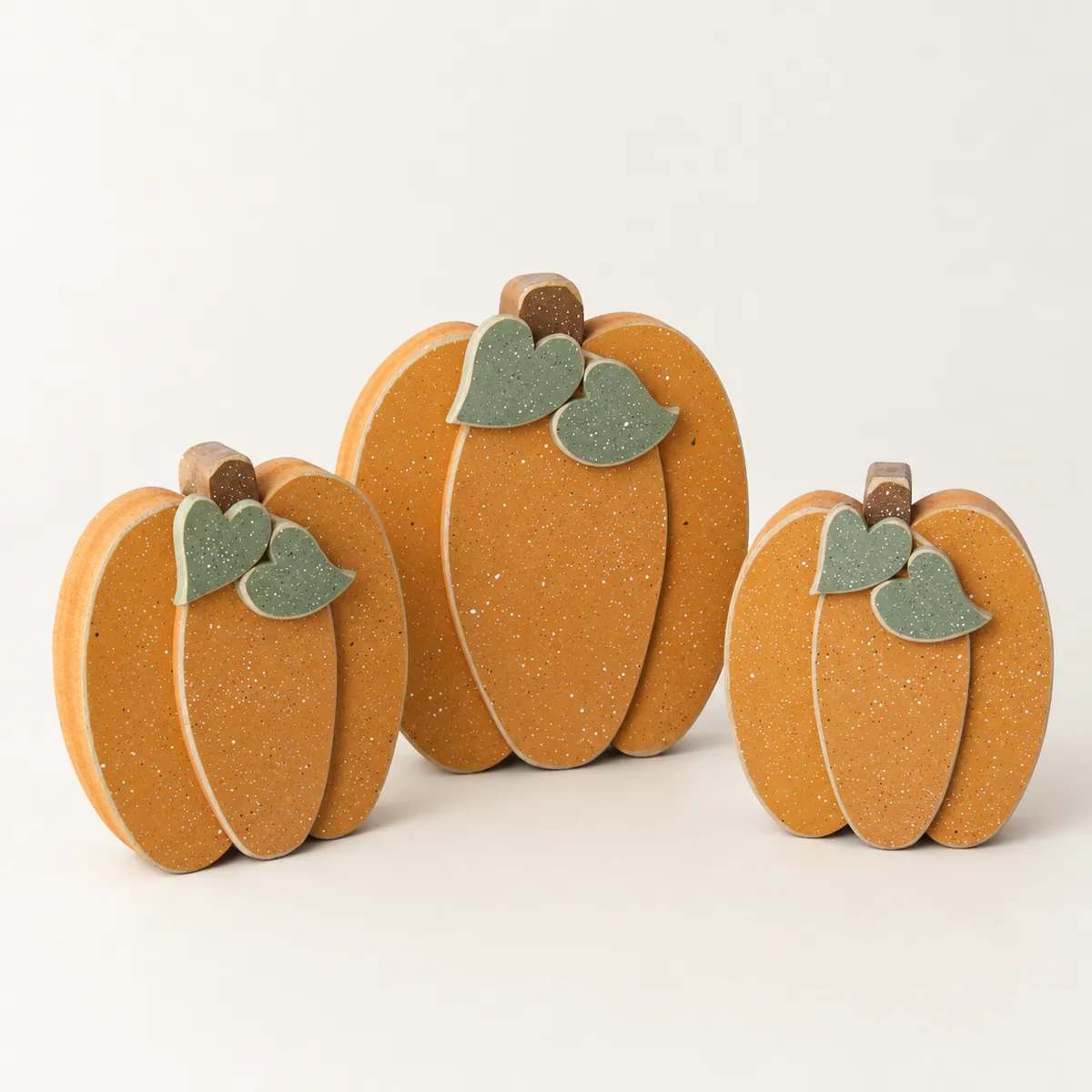 Handcrafted Wooden Pumpkin Block Set, Fall Decor, Set of 3 — handmade wooden decor, photo 1