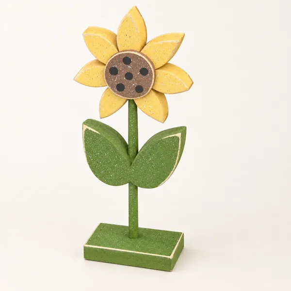Handcrafted Wooden Sunflower, Spring Decor, Desk or Shelf Decor